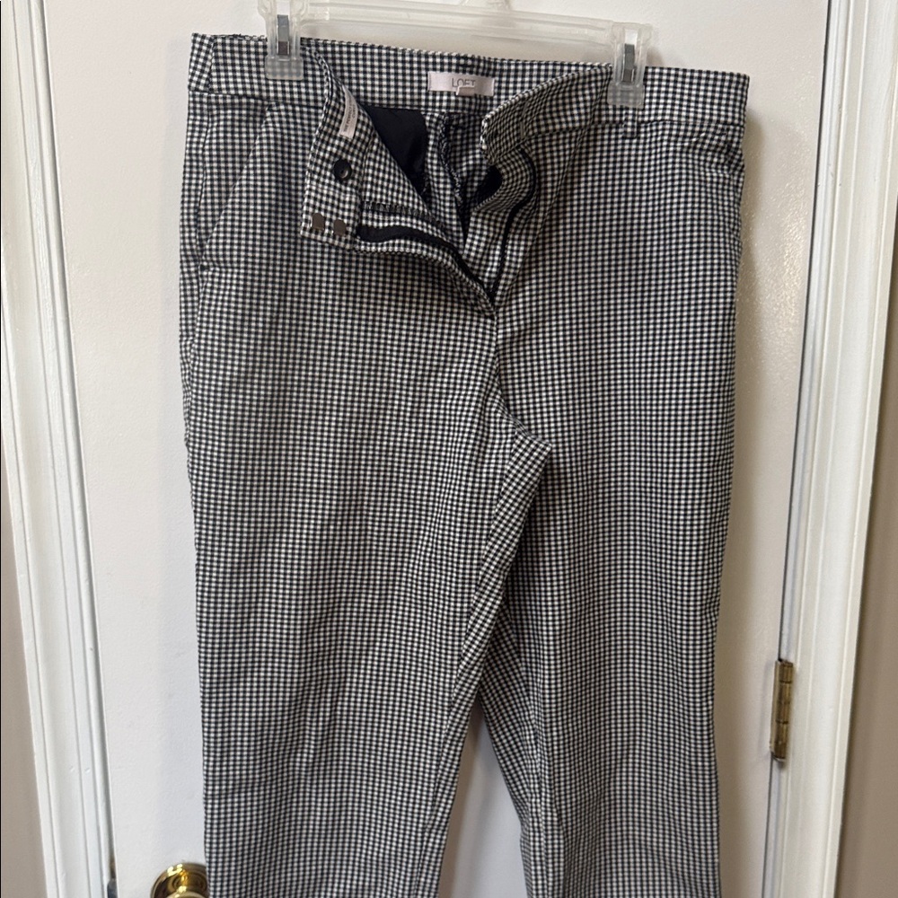 Loft Black and White Checkered Pants